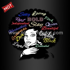 Natural Hair Afro Girl Iron On Transfers Printing Vinyl Design for Clothing Decoration